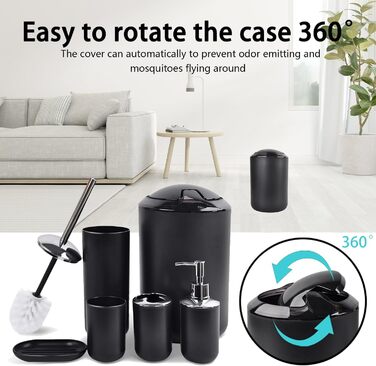 Набір аксесуарів для ванної кімнати CERBIOR, 6 шт. (Морська синя/Королівська синя): дозатор мила, тримач для зубних щіток, стакан для зубних щіток, мильниця. Чудовий подарунок для дому.