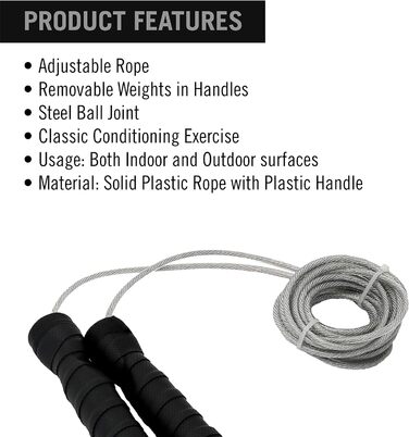 Спортивний боксерський бокс для стрибків зі скакалкою Speed Rope Pro Регульована вага, сірий, 335 см