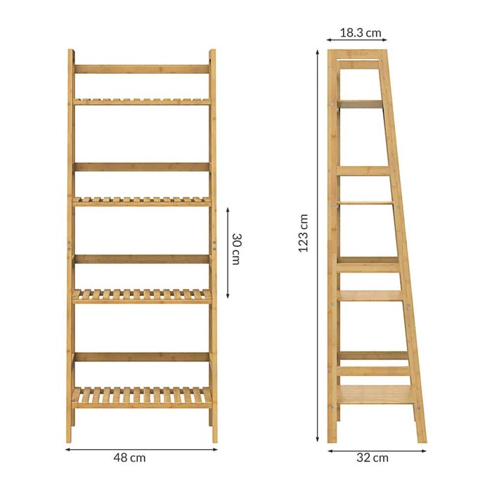 Полиця стояча Casaria бамбук 123x48x32см
