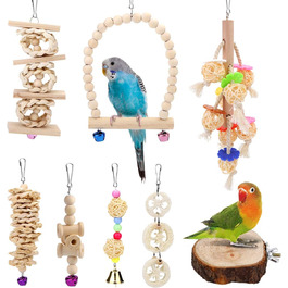 Іграшка для птахів Vegena, набір з 8 дерев'яних драбинок для птахів