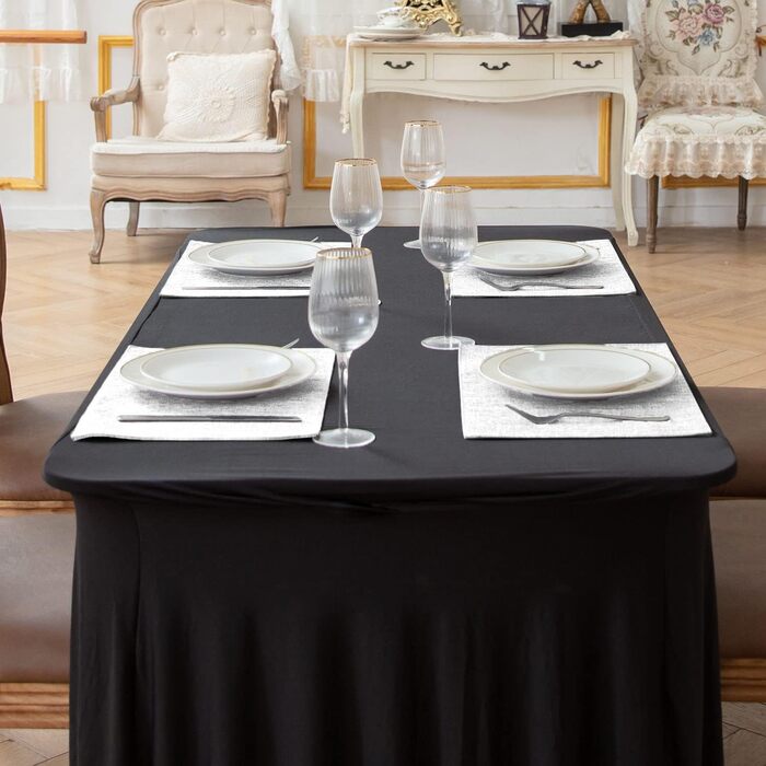 Тканинні серветки на стіл Rinpon, 8 шт., льон, для кухні, машинного прання, термостійкі, без складок, товстий поліестер, білі