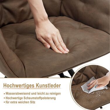 Крісло для їдальні WOLTU EZS61br-1 (8 шт.) з підлокітниками, штучна шкіра, металеві ніжки, коричневе