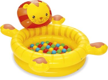 Надувний басейн для дітей на 50 кульок басейн у формі лева для дітей від 2-х років, виготовлений з ПВХ, 87 х 98 х 61,5 см, жовтий і помаранчевий