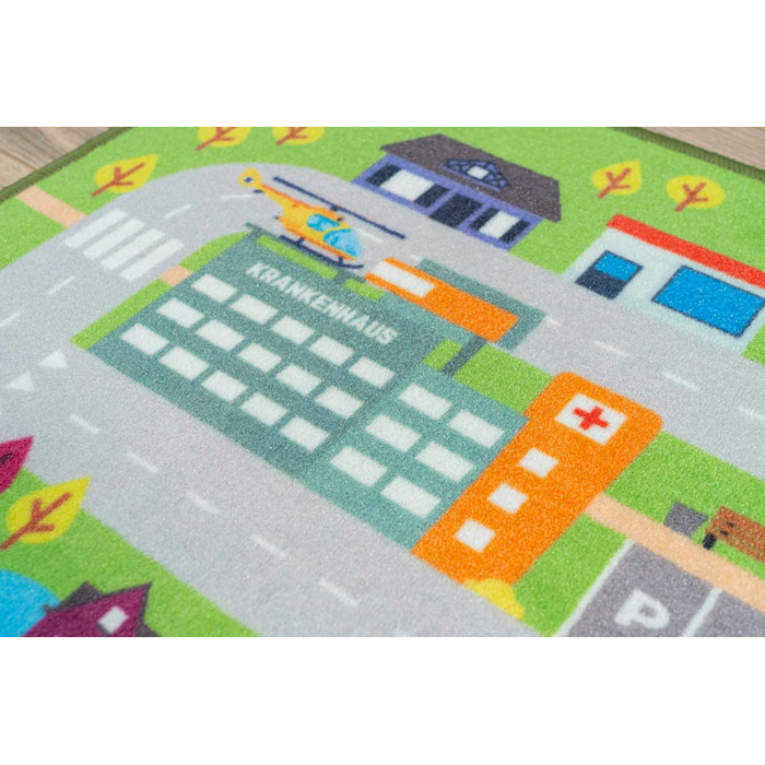 Ігровий килимок - Ігровий килимок для дитячої, Ігровий килимок дитячий, Дитячий килимок з вуличками, Дитячий ігровий килимок, Вибери своє місто - 100x150 см (Аугсбург)