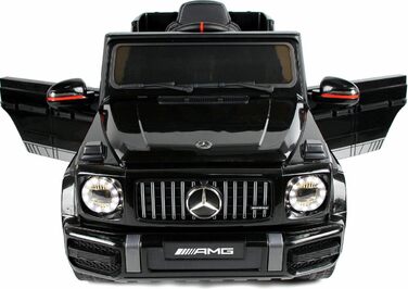 Дитячий електромобіль Mercedes G63 AMG 4x4, 180 Вт, шкіряне сидіння, 4 амортизатори, EVA-колеса, 12V 9Ah, пульт ДК, чорний