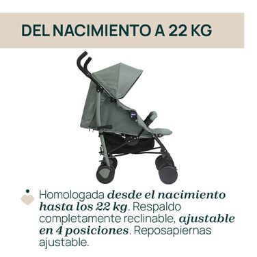 Дитяча коляска Chicco Echo Lite, зелений колір, від народження до 22 кг, регульована спинка, великий сидіння, захист від ударів, складаний дощовик, гальма та поворотні колеса