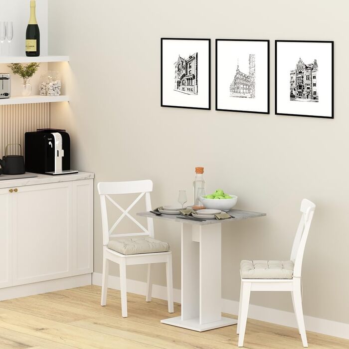 Стіл журнальний Vicco Repose, 65x65 см, бетонний, для вітальні/їдальні
