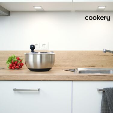 Нержавійна салатниця-центрифуга (4,5л) + овочевий тертки з 5 лезами | зручне віджимання салату завдяки неслизькому дну та ручним приводом