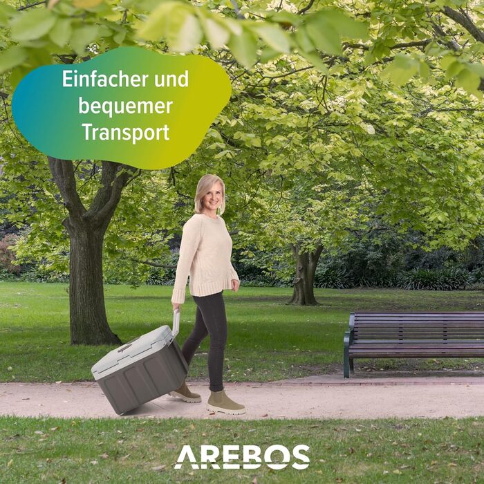 Автомобільний холодильник Arebos 40 л з функцією охолодження та підігріву, 12/230V, ізотермічна сумка-холодильник антрацит