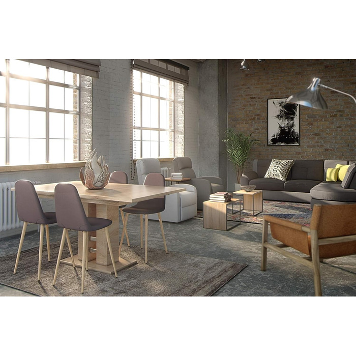 Розсувний обідній стіл Hela Helena, 140-220x90 см, ДСП, декор сонома дуб