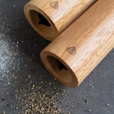 Навариський млин для солі і перцю набір - млин для спецій подрібнювач для спецій - дерев'яна сільничка для перцю-для подрібнення-багаторазового використання (з каучукового дерева)