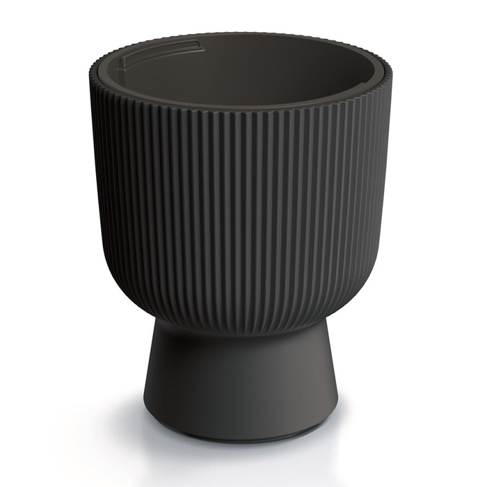 Плантатор для квітів DBMIG, горщик для рослин, циліндричний дизайн, рифлена поверхня, 36,5 см, антрацит, Ø 29,8 см