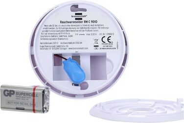 Набір димових сповіщувачів Brennenstuhl X RM C 9010 з змінною батареєю (сертифіковано EN 1404, гучний сигнал) білий (2)