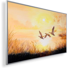 Інфрачервова панель обігріву Bild з термостатом, 130W, захист від перегріву, гарантія 5 років, картина 