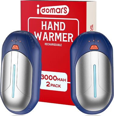 Електричні грілки для рук USB, 2 шт. - багаторазові, 3 режими нагріву, 20 годин роботи, для кемпінгу та відпочинку на природі. Кольори: блакитний