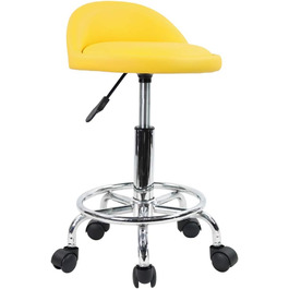 Офісний стілець на колесах KKTON, поворотний стілець, регульований по висоті, поворотний стілець з низькою спинкою і підставкою для ніг, виготовлений зі штучної шкіри