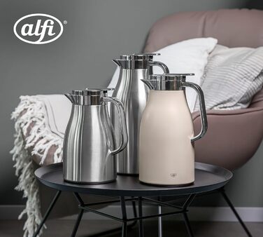 Термос Alfi SKYLINE 1,5л з нержавіючої сталі, білий матовий, з термоізоляцією та скляною вставкою