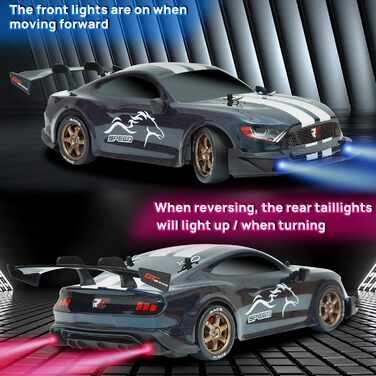 Радіокерований автомобіль 1:14 4WD Drift Car GT для дрифту, RC машина з пропорційним газ-гальмом, іграшка для дорослих та дітей (градієнт)