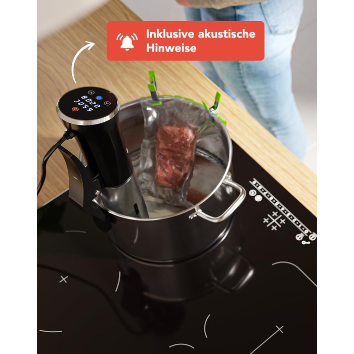 Набір для приготування су-від KitchenBrothers: су-від паличка, таймер, 1200W, чорний (без аксесуарів)