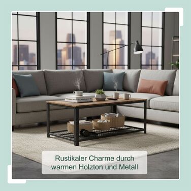 Столик журнальний Relaxdays з решітчастою полицею