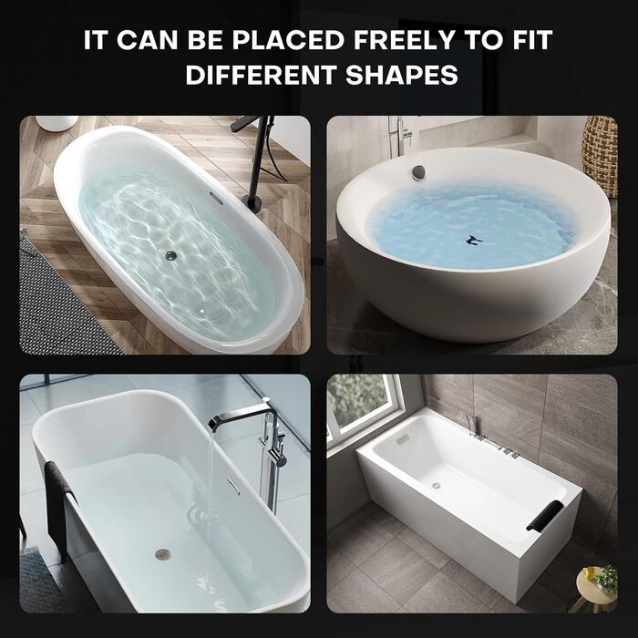 Подушка для ванни 4D Luxus, для голови, шиї, плечей та спини, ергономічна, з 6 присосками, для джакузі та домашнього спа (Зелена)