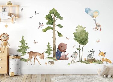 Набір настінних наклейок із зображенням лісових тварин
