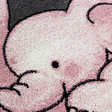 Домашній дитячий килим з коротким ворсом дизайн слонової кістки дитяча ігрова кімната дитяча кімната висота ворсу 11 мм М'який прямокутний круглий бігун Розмір120x170 см (200x290 см, рожевий)