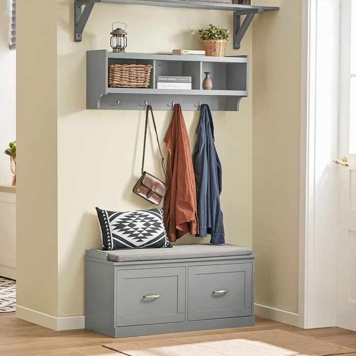 Полка для взуття SoBuy з місцем для сидіння, вузька, 98x49x37 см, FSR131-HG