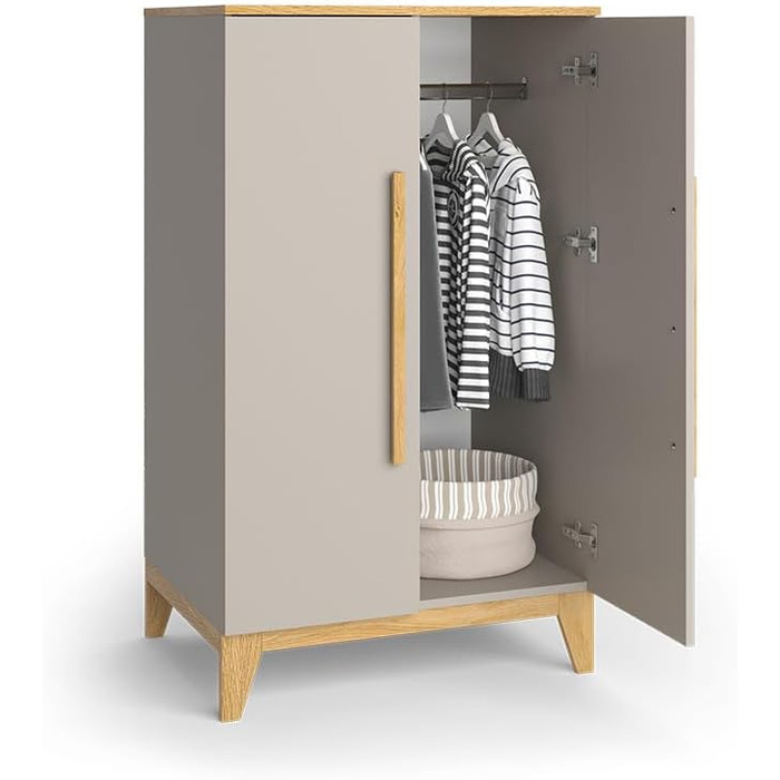 Дитяча шафа VitaliSpa Cashmere-Eiche Malia (70x120x53 см) з ДСП, мінімалістичний дизайн