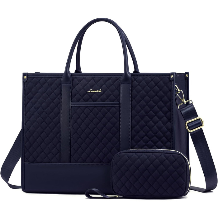 Сумка для ноутбука LOVEVOOK, 17 дюймів, водонепроникна, шкіряна, для роботи, навчання, офісу, універу, темно-синя