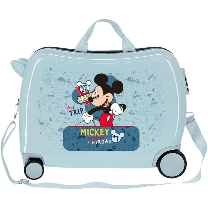 Дитяча валіза Disney Mickey Road Trip Blue 50x39x20см ABS кодовий замок 34л 1.8кг 4 колеса Ручна поклажа