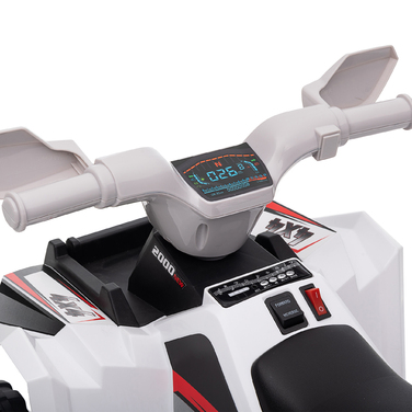 HOMCOM Electric Kids Quad Mini Electric Quad 6V з функцією вперед і назад для дітей 1,5-3 років 2,5 км/год білого кольору