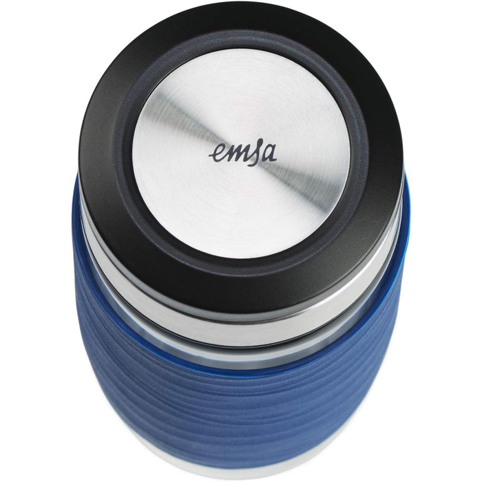 Емса N20805 Чайний горнятко з подвійними стінками | 0,4 л | знімний фільтр | без BPA | 100% герметичне | не протікає | придатне для миття в посудомийній машині | 360° отвір для пиття | Синій
