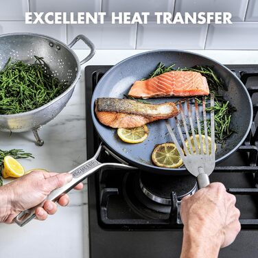 GreenPan Paris Pro сковорода з антипригарним покриттям Hartelox, 25.4 см, без PFAS, для посудомийної машини, сіра