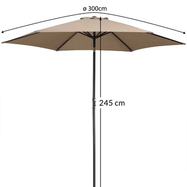 Parasol Taupe Alu Ø300см Захист від ультрафіолету 80+