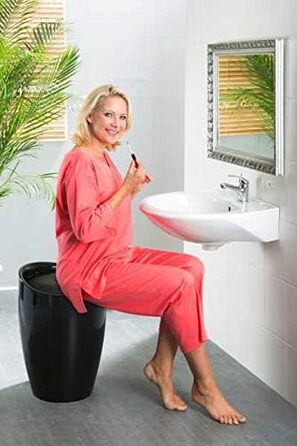 Wenko табурет для ванної кімнати Candy чорний з місцем для зберігання, 20л, ABS-пластик