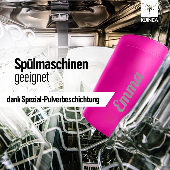 Термокухоль з персоналізацією, 350 мл, не протікає, з гравіюванням, чорна/рожева (з іменем)