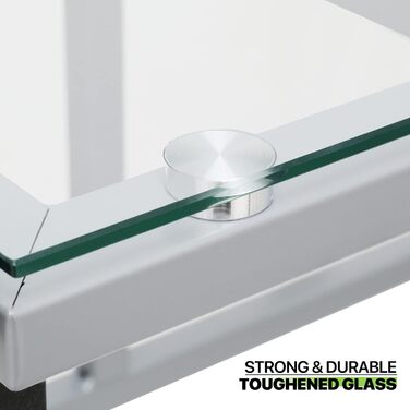 Регульований стіл для малювання Magshion з нахиленою скляною стільницею, переносний з 2 шухлядами та колесами, для художників, студентів (прозорий)