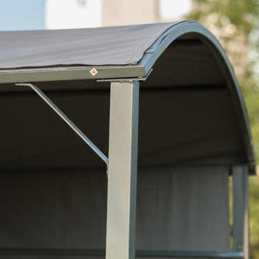 Outsunny BBQ Альтанка барбекю з вогнезахисним дахом, 2 полиці, чорний поліестер, 218x138x216 см, ідеально підходить для саду та патіо