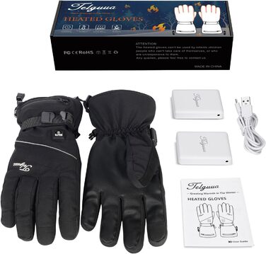 Гріючі рукавички для чоловіків та жінок з сенсорним екраном, водонепроникні, з акумулятором 7.4V 5500mAh, USB-C, електричні, перезаряджувані, вітрозахисні, для роботи на відкритому повітрі TG01 M