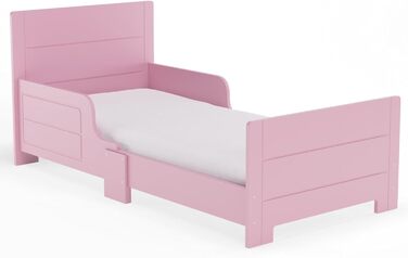 Дерев'яне дитяче ліжко URBNLIVING з бортиками для безпеки, для дівчаток та хлопчиків, в стилі Rose