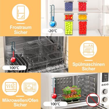 Герметичні контейнери для зберігання продуктів з кришкою, набір 6 шт, сірий (1,8 л)