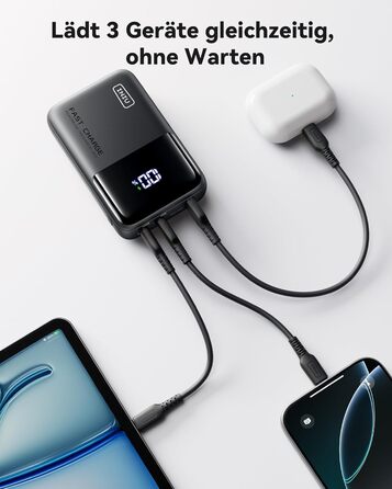 Портативний зарядний акумулятор INIU Power Bank Mini 25000mAh 100W - для телефонів, ноутбуків, MacBook, iPhone, Samsung, Steam Deck. Компактний, жовтий, для подорожей та активного відпочинку