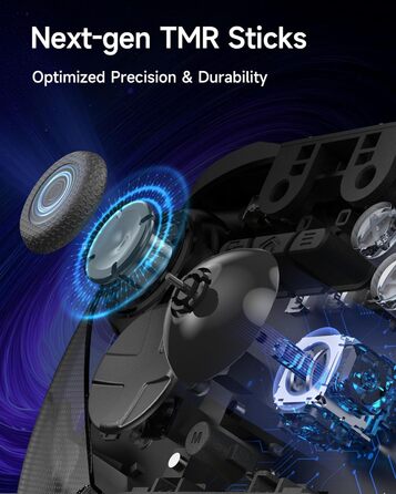 EasySMX D10 Контролер для ПК з зарядною станцією, бездротовий контролер з TMR джойстиком та 2-в-1 тригером, 1000Hz Polling контролер з RGB підсвічуванням для ПК/Switch/Android – Чорний