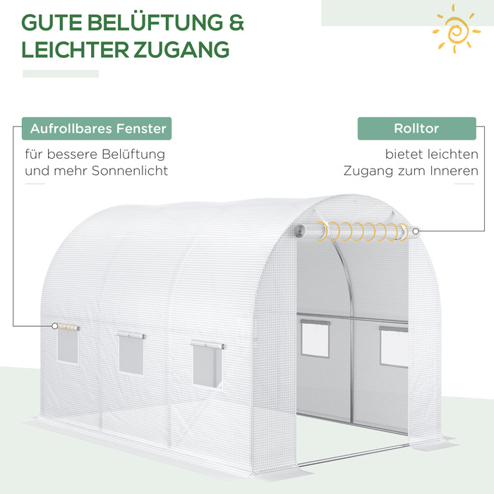 Захисний накрив для теплиці Outsunny, стійкий до погодних умов, 300 см x 200 см x 200 см, прозорий