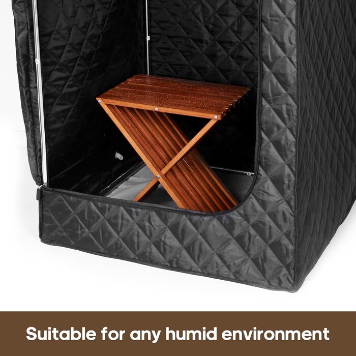 Складаний табурет для сауни та душу WILLOWYBE – водовідштовхувальна бамбукова лавка, багатоцільовий стілець для ванної кімнати та парильні (Темно-коричневий)