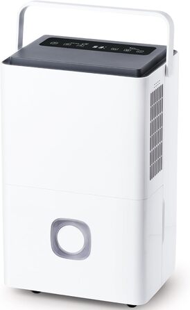 Електричний осушувач повітря для дому: 65л/день, авторежим, резервуар 4.5л з відводом, тихий осушувач для підвалу, офісу, спальні, ванної кімнати, квартири, кухні до 120м², чорний та білий