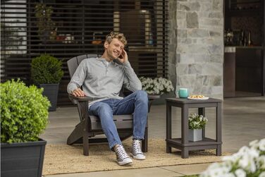 Стілець Keter Adirondack Allibert Troy пластиковий для саду і тераси, антрацит, 93x81x96.5 см, вуличний, стійкий до погодних умов