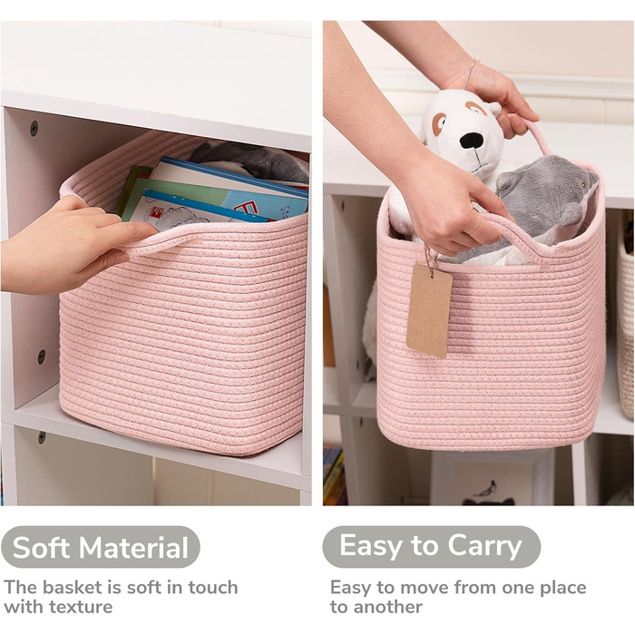 Кошики для зберігання TIMEYARD, набір 3 шт., рожеві, 33 x 25 x 22,5 см