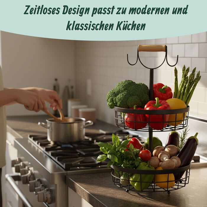 Relaxdays Двоярусна етажерка для фруктів та овочів